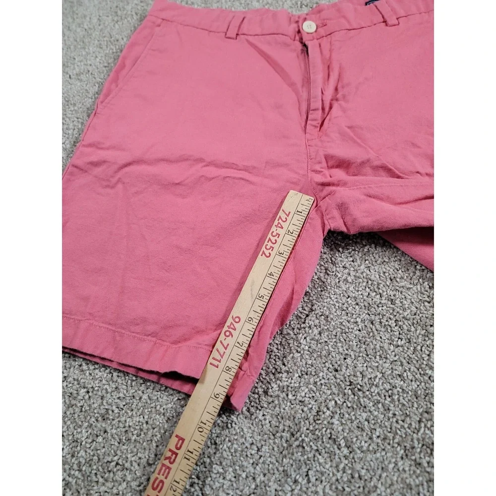 Vineyard Vines Breaker Shorts Men's 36x9 Pink Cotton Linen 4 Pocket Chino Preppy